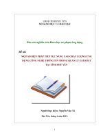 Một số biện pháp tiếp tục nâng cao chất lượng ứng dụng công nghệ thông tin trong quản lý giáo dục tại tỉnh phú yên 