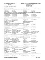 Thi thử sở gd Hà Nội 4/2016 môn Anh