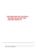 ỨNG DỤNG HÌNH HỌC TỌA ĐỘ OXY VÀO GIẢI CÁC BT HÌNH HỌC- T