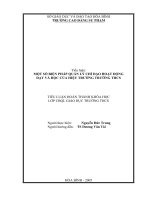 Tiểu luận: MỘT SỐ BIỆN PHÁP QUẢN LÝ CHỈ ĐẠO HOẠT ĐỘNG  DẠY VÀ HỌC CỦA HIỆU TRƯỞNG TRƯỜNG THCS