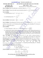 Đề thi thử THPT Quốc Gia 2016 Môn ToánTHPT Phù Cừ