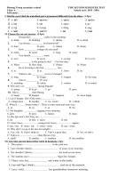 ĐỀ THI KÌ 2 ANH VĂN 6 DAKLAK ( HAY)