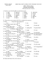 Đề KTCL CUỐI NĂM