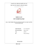 Hoàn thiện công tác kế toán nguyên vật liệu tại công ty xây lắp Hà Nam