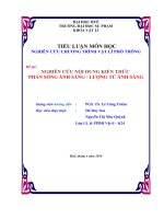 phân tích chương trình vật lý phổ thông sóng ánh sáng lượng tử ánh sáng