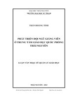 Phát triển đội ngũ giảng viên ở trung tâm giáo dục quốc phòng thái nguyên
