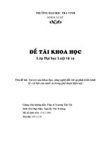 Đề tài khoa học lớp Đại học Luật Tên đề tài Vai trò của khoa học công nghệ đối với sự phát triển kinh tế xã hội của nước ta trong giai đoạn hiện nay