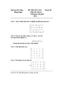 Đề thi Đại số tuyến tính