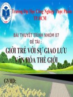 Thuyết trình giới trẻ với sự giao lưu văn hóa thế giới