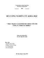 Đề tài môn RM chuyên ngành quản trị kinh doanh