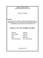 Ảnh hưởng của thời vụ trồng đến sinh trưởng và phát triển của giống vừng đen vđ10 vụ hè thu năm 2013 tại trường đại học nông lâm thái nguyên 