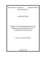 Nghiên cứu nồng độ homocystein ở bệnh nhân tiểu đường