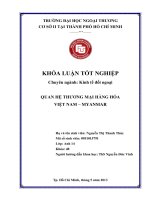 Quan hệ thương mại hàng hóa Việt Nam – Myanmar