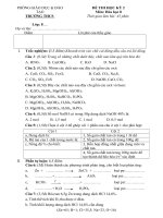 ĐỀ THI HÓA CHỌN LỌC HAY NHÁT