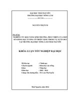 Nghiên cứu khả năng sinh trưởng, phát triển của một số giống đậu tương có triển vọng trong vụ xuân 2013 tại trường đại học nông lâm thái nguyên 