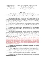 BÁO CÁO Về việc thực hiện các nội dung của đoàn khảo sát và giám sát của Thường trực Hội đồng nhân dân huyện Tháp Mười 6 tháng đầu năm 2013