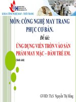 bảng phân tích sản phẩm và quy trình may
