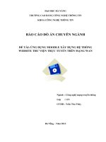 Ứng dụng moodle xây dựng hệ thống website thư viên trực tuyến trên mạng WAN