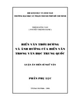 biến văn thời đường và ảnh hưởng của biến văn trong văn học trung quốc 
