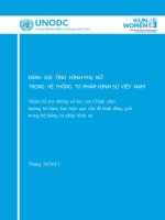 ĐÁNH GIÁ TÌNH HÌNH PHỤ NỮ TRONG HỆ THỐNG TƯ PHÁP HÌNH SỰ VIỆT NAM