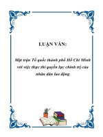 Mặt trận tổ quốc thành phố hồ chí minh với việc thực thi quyền lực chính trị của nhân dân lao động 