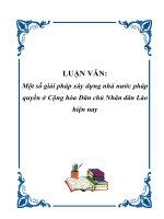 Một số giải pháp xây dựng nhà nước pháp quyền ở cộng hòa dân chủ nhân dân lào hiện nay 