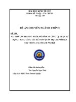 Vai trò, các phương pháp, mô hình và công cụ được sử dụng trong công tác kế toán quản trị chi phí hiện nay trong các doanh nghiệp