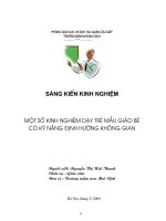 skkn một số kinh nghiệm dạy trẻ mẫu giáo bé có kỹ nămg định hướng không gian 