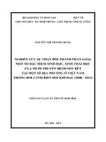 Nghiên cứu sự thay đổi thành phần loài, một số đặc điểm sinh học, sinh thái học của muỗi truyền bệnh sốt rét tại một số địa phương ở Việt Nam trong bối cảnh biến đổi khí hậu (2000 - 2013)