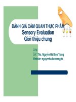 Bài giảng đánh giá cảm quan thực phẩm  giới thiệu chung   ths  nguyễn hà diệu trang