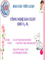 bài tiểu luận công nghệ sản xuất khi cl2, h2