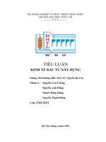 Tiểu luận môn kinh tế đầu tư xây dựng Những nội dung của một dự án đầu tư