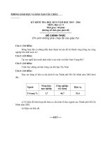 Đề và đáp án môn Địa 9 kỳ kiểm tra học kì II năm học 2015-2016