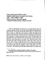 Ứng dụng bản đồ tư duy trong việc dạy học Tiếng Việt cho người nước ngoài