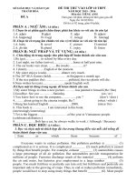 Đề thi thử tiếng anh vào lớp 10 thanh hóa