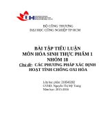 Tiểu luận môn hóa sinh thực phẩm các phương pháp xác định hoạt tính chống oxi hóa 