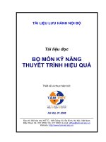 BỘ MÔN KỸ NĂNG THUYẾT TRÌNH HIỆU QUẢ