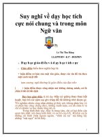 Áp dụng những phương pháp giáo dục hiện đại để bồi dưỡng cho học sinh năng lực tư duy sáng tạo