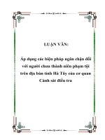 Áp dụng các biện pháp ngăn chặn đối với người chưa thành niên phạm tội 