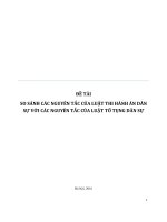 SO SÁNH các NGUYÊN tắc của LUẬT THI HÀNH án dân sự với các NGUYÊN tắc của LUẬT tố TỤNG dân sự