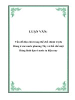 Vấn đề dân chủ trong thể chế chính trị đa đảng ở các nước phương tây và thể chế một đảng lãnh đạo ở nước ta hiện nay 