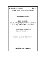 Hiệu quả của phẫu thuật nội soi một vết mổ cắt đại tràng do ung thư