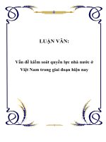 Vấn đề kiểm soát quyền lực nhà nước ở việt nam trong giai đoạn hiện nay 