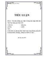 Đề tài : Tìm hiểu những quy định về hàng hóa nhập khẩu khi Việt Nam tham gia kí kết với :