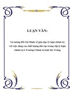 Tư tưởng hồ chí minh về giáo dục lý luận chính trị với việc nâng cao chất lượng đào tạo trung cấp lý luận 