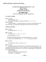 Đề và đáp án môn Toán 9 kỳ kiểm tra học kì II năm học 2015-2016