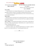 Đề thi học kì 2 môn Sinh học lớp 12 trường THPT Lý Thái Tổ, Bắc Ninh năm học 2015  2016 (có đáp án)