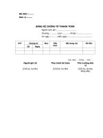 Mẫu Bảng kê chứng từ thanh toán