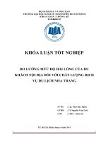 KHÓA LUẬN TỐT NGHIỆP_ĐO LƯỜNG MỨC ĐỘ HÀI LÒNG CỦA DU KHÁCH NỘI ĐỊA ĐỐI VỚI CHẤT LƯỢNG DỊCH VỤ DU LỊCH NHA TRANG