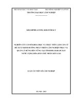 NGHIÊN CỨU CƠ SỞ KHOA HỌC VÀ THỰC TIỄN LÀM CĂN CỨ ĐỀ XUẤT ĐỊNH HƯỚNG PHÁT TRIỂN LÂM NGHIỆP PHỤC VỤ QUẢN LÝ RỪNG BỀN VỮNG TẠI TỈNH BOLYKHAM XAY NƯỚC CỘNG HÒA DÂN CHỦ NHÂN DÂN LÀO